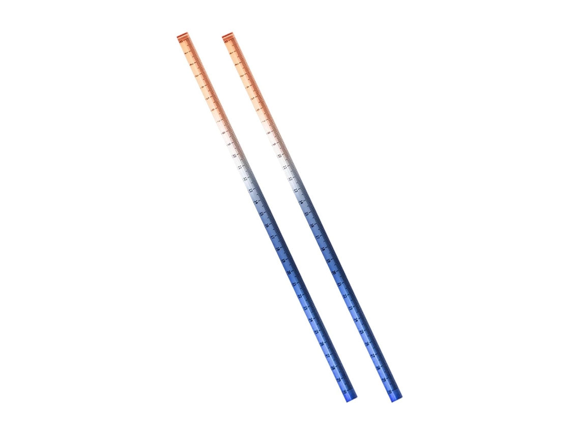 Régua De Acrílico Transparente 2 Peças, Régua Reta Colorida E Inquebrável, Réguas De Medição, Réguas Escolares E De