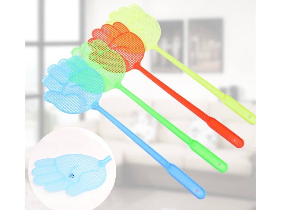 VVJIJILLY Kit Com 5 Pancadas De Plástico Resistente Para Moscas Com Cabo Longo Flexível Manual, Cores Sortidas (quantidade Multipla)