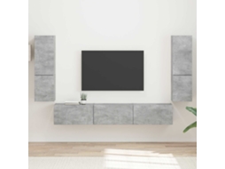 Vidaxl Conjunto De Móvel De Tv 4 Unid. Cinzento Derivados De Madeira