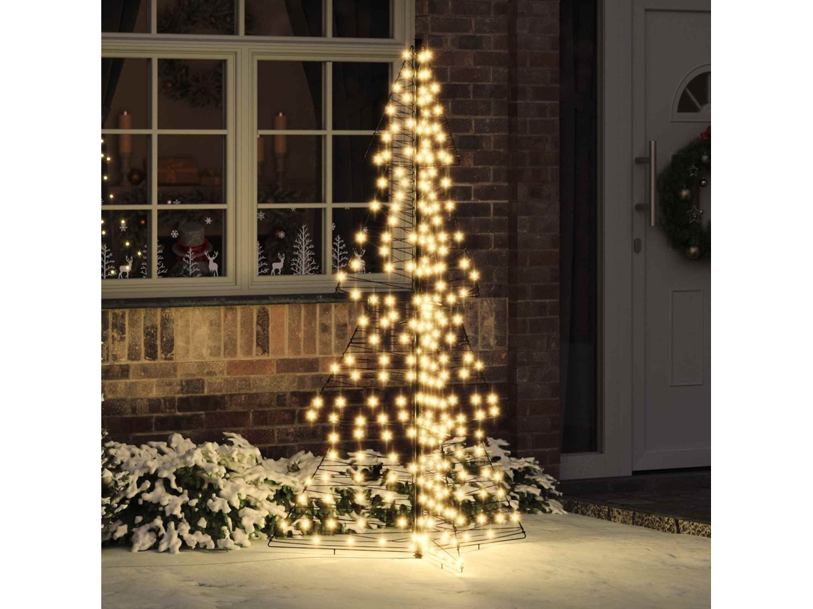 Vidaxl Árvore De Natal 240 Led Branco Quente 180 Cm Vime