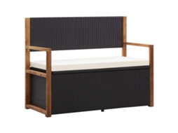 Storage Bench, Storage Benches Vidaxl Preto Rattan / Vime (n/a)