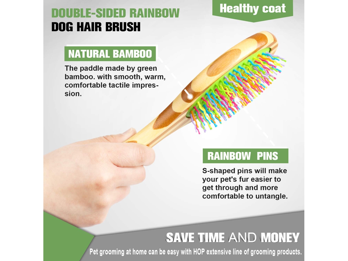 Escova para Cães para Tosa Escova para Gatos para Pelos Longos e Curtos Removedor de Pelos e Massagem Suave para Cães Bambu Natural… JEDBESETZT
