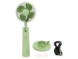 Ventilador Portátil De Mão Com 3 Velocidades, Recarregável Via Usb, Mini Ventilador Com Espelho De Maquiagem E Suporte Para Celular