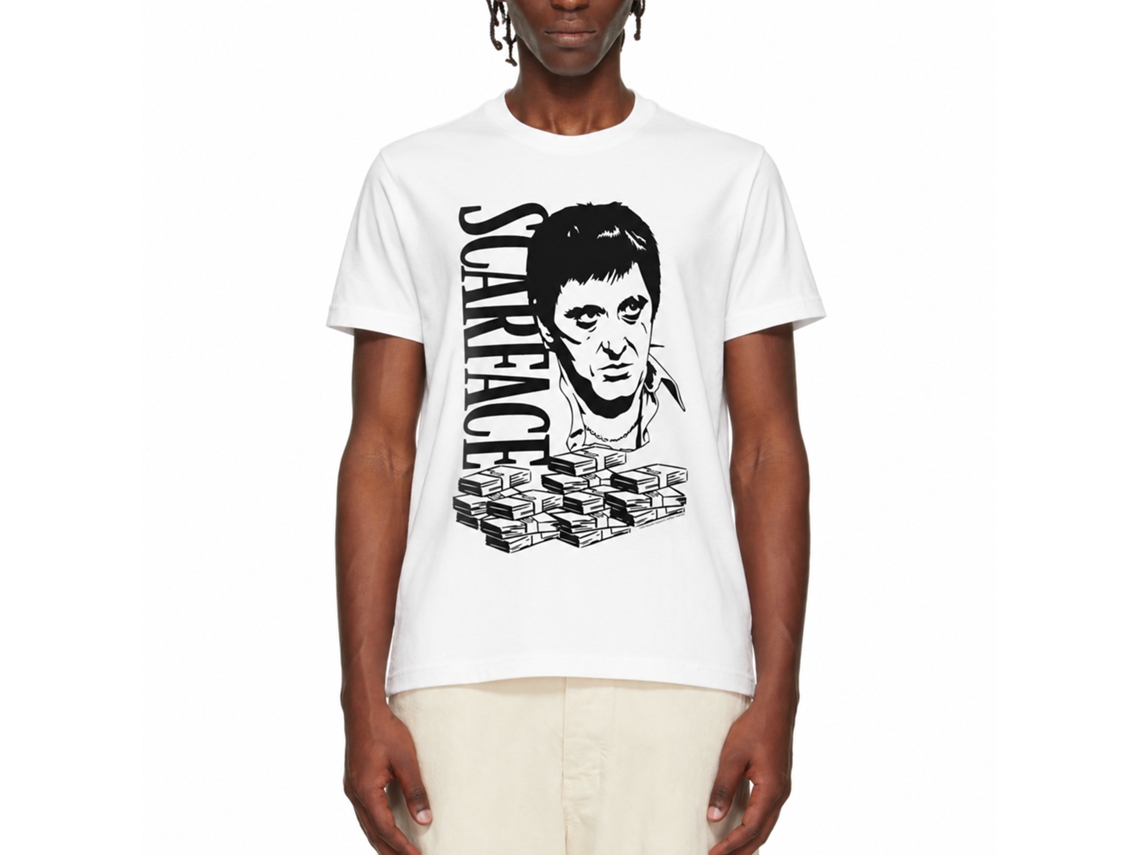 Rockinstone Scarface Movie Bigtony White Adult T-shirt Size:m