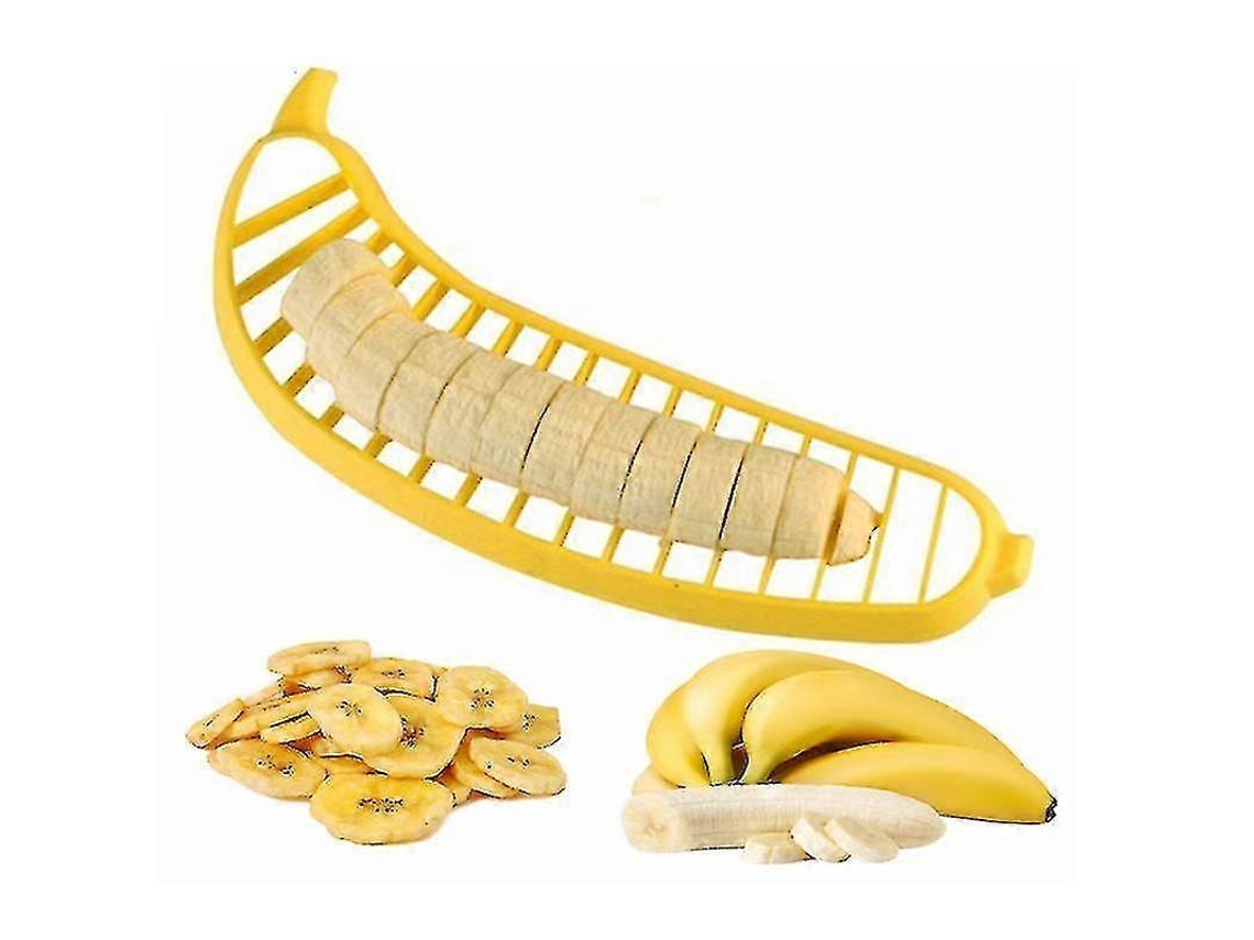 Cortador De Banana De Plástico Criativo Para Frutas E Vegetais Everley891 (1 Peça, Amarelo)