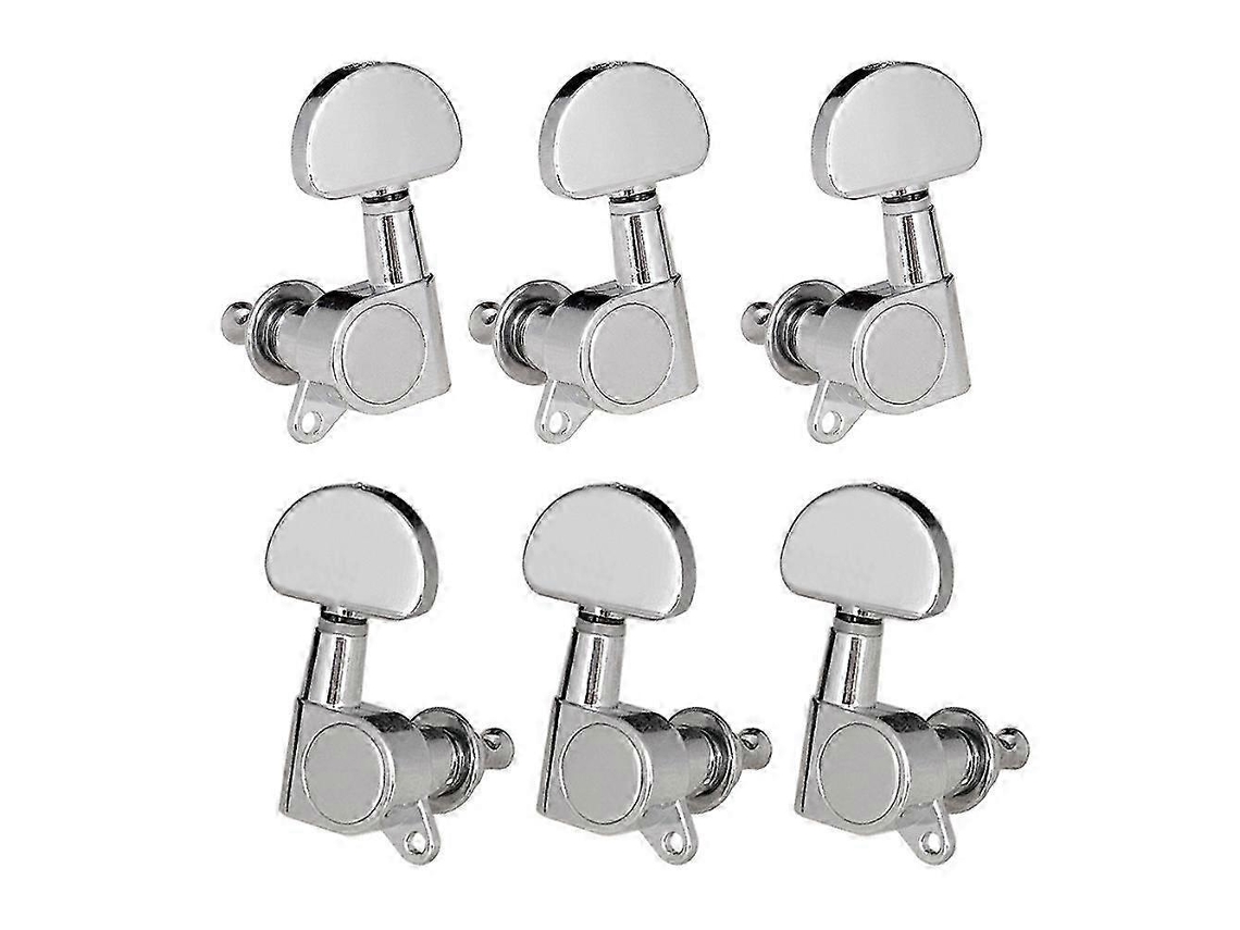 Conjunto de 6 Tarraxas Fechadas para Guitarra, Afinadores de Cordas, Mecânicos, Chaves de Afinação para Guitarra Acústica/elétrica AQUAFORGE (3l3r)