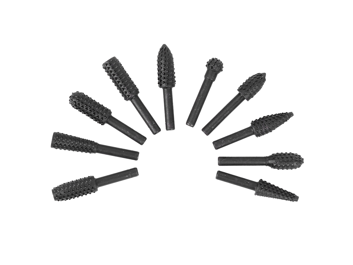 10pcs Conjunto De Brocas Rotativas Raspador Eléctrico Para Tallado De Madera, Herramienta Con Mango 1/4in, Accesorios De Pulido