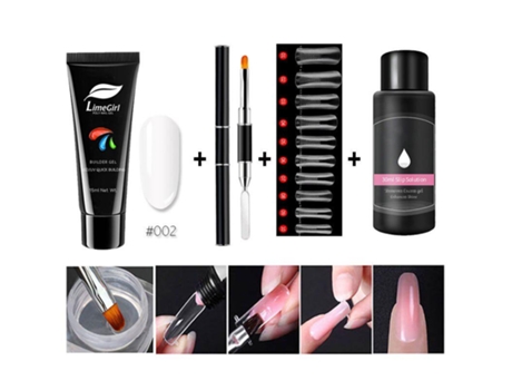 15ml/4pcs Poly Gel Set Gel De Construção Rápida Para Extensões De Unhas Poly Gel Kit Nail Art Para Extensões De Unhas Solução Deslizante Limegirl