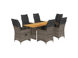 Bistro Set, Bistro Sets Vidaxl Cinzeto Rattan / Vime (190 X 80 X 75 Cm)