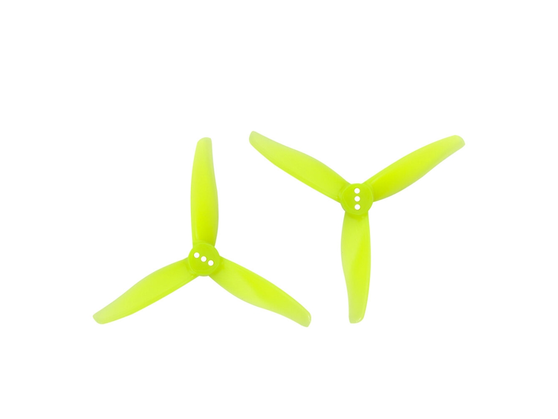 Hélice 3" 3 Pás 1.5mm Amarela Fluorescente 2 Pares Gemfan 3016 para Drone Fpv Hurricane Toothpick Rc MDUG