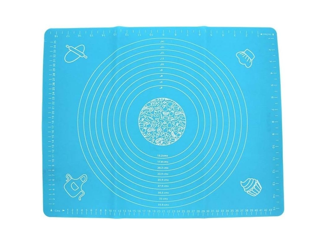 Manta De Silicone Antideslizante Para Assar Com Guia De Medição Azul