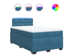 Box Spring Bed, Box Spring Beds Vidaxl Azul Veludo (120 X 200 Cm)