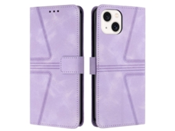Capa De Couro Para Iphone 15 - Triangular - Cor Sólida