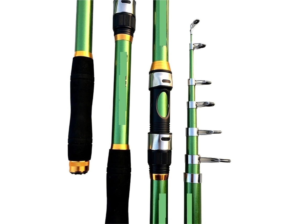 2,1 M 2,4 2,7 3,0 3,6 Vara Pesca Telescópica Fibra Carbono Água Doce