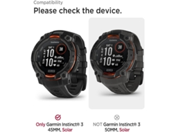 Capa Para Garmin Instinct 3 Solar 45mm, Resistente A Quedas E Impactos, Tpu Macio Preto Hexinyigjly