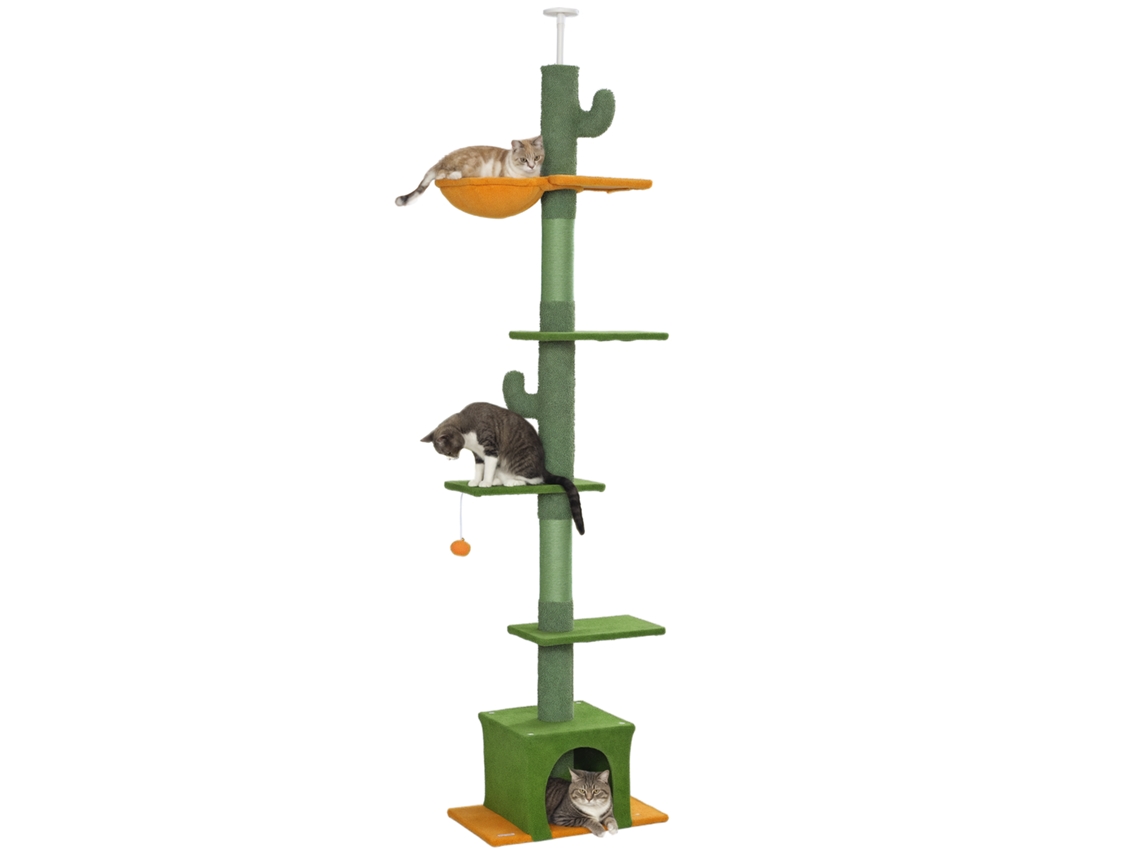 Arranhador S/MARCA ajustável de 230-275 Cm, com Rede, Verde