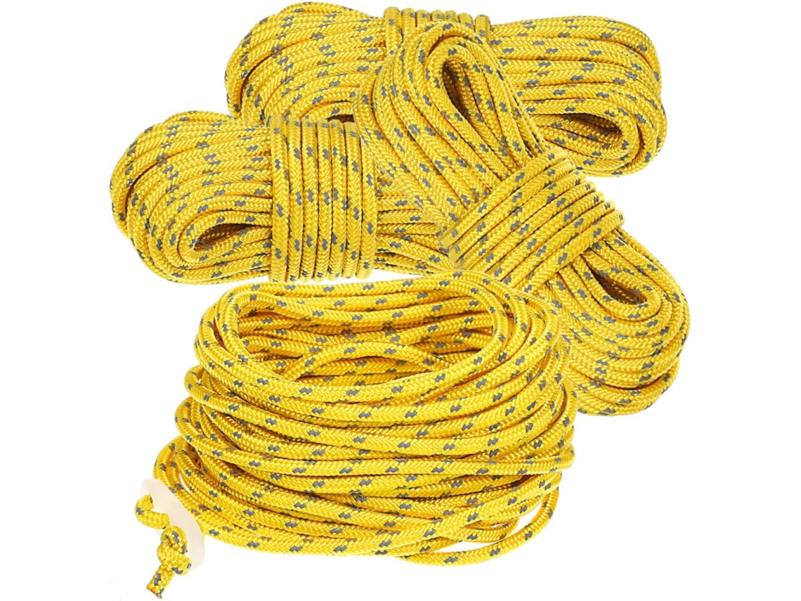 Conjunto De 4 Cordas Refletoras 10m Para Camping E Trilhas, Em Nylon Resistente, Com Design Ajustável E Bolsa Para