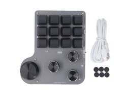 Teclado Mecânico Mini Gaming Macro Programável 12 Teclas 4 Botões Rgb Usb C Bt 2.4g S/MARCA