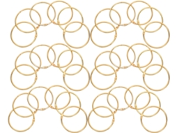 Cabilock Metal Rings 50mm Fichário Folhas Soltas, Com Fecho de Pressão, Cor Dourada, 48 Peças
