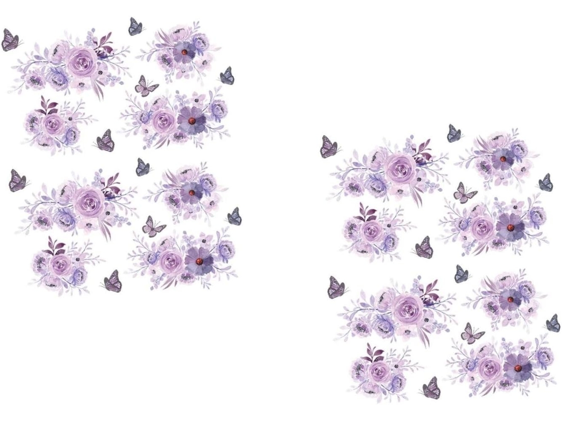 Conjunto De 4 Adesivos Decorativos De Parede E Adesivos Roxos Para