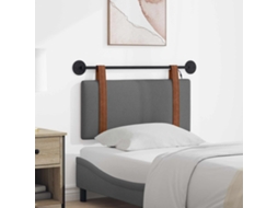 Vidaxl Cabeceira Suspensa Com Luz Led Cinzento-escuro Pu Antigo