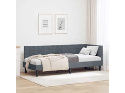 Vidaxl Estrutura De Cama De Canto Cinza Escuro 80 Cm X 200 Cm Veludo