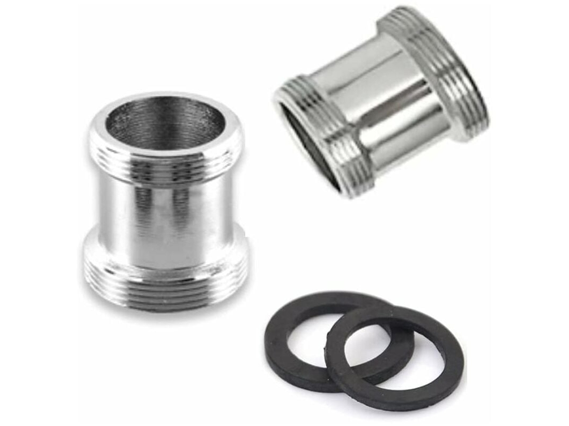 Kit Com 2 Adaptadores De Latão Para Torneira, Rosca Npt 22 Mm, Conexão Torneira A Bico Filtro Água Pia Aquaforge (m24 M22)