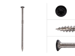 Parafuso para Madeira de Jardim Aço Inoxidável 410 Preto 4 X 80 Mm Torx 20 Ponta Perfurante Caixa 200 Peças WOVAR
