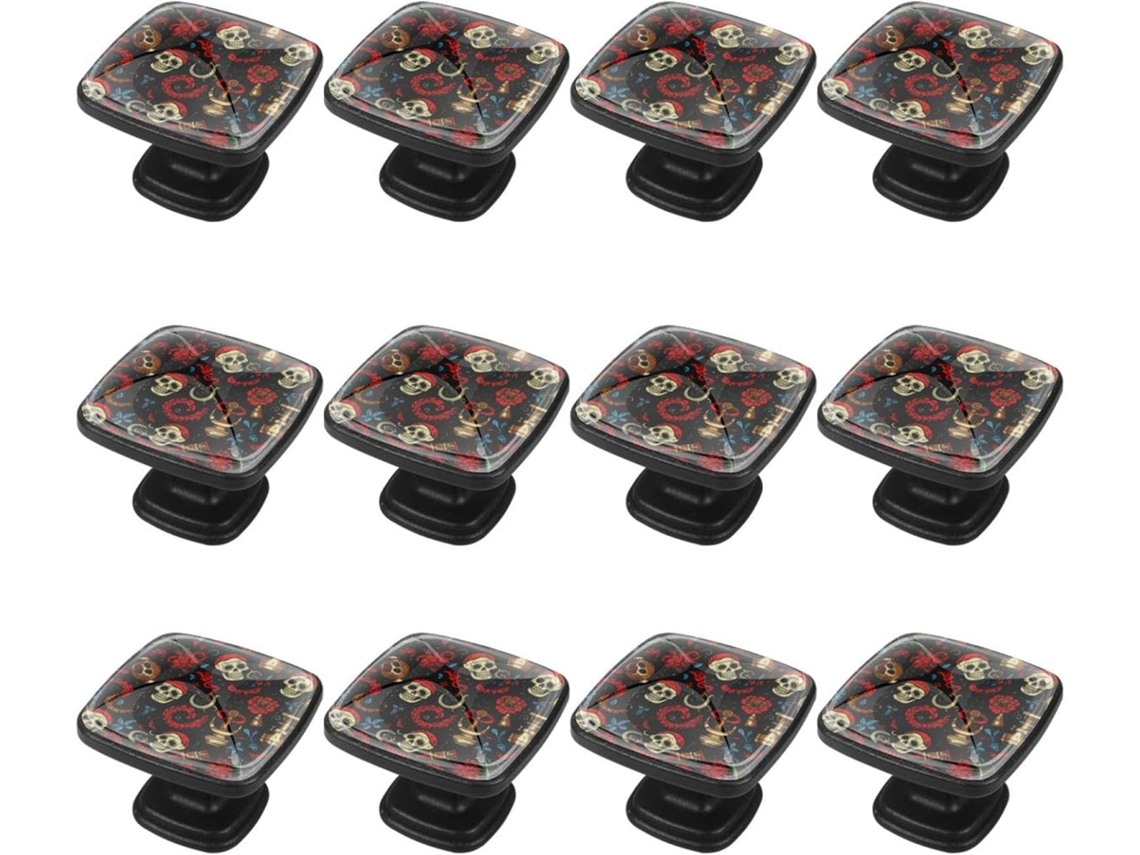Puxadores Quadrados Para Gavetas De Cômoda, Puxadores Para Armários De Cozinha, 12 Peças, Âncora, Caveira, Pirata Do