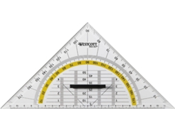 Esquadro WESTCOTT Geométrico com Pega removível 45°/45° Hipotenusa de 22 cm (Transparente)