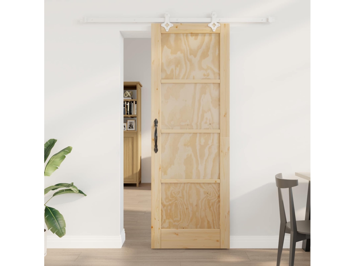 Vidaxl Porta Deslizante Natural E Branco 73,5 X 211 Cm