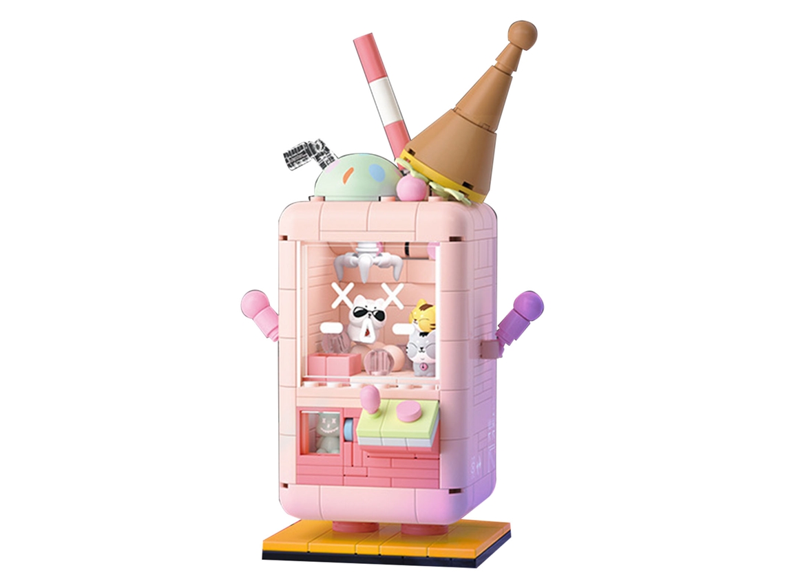 Conjunto de blocos de montar Baok Mini Claw Doll para crianças, brinquedo educativo faça você mesmo, rosa