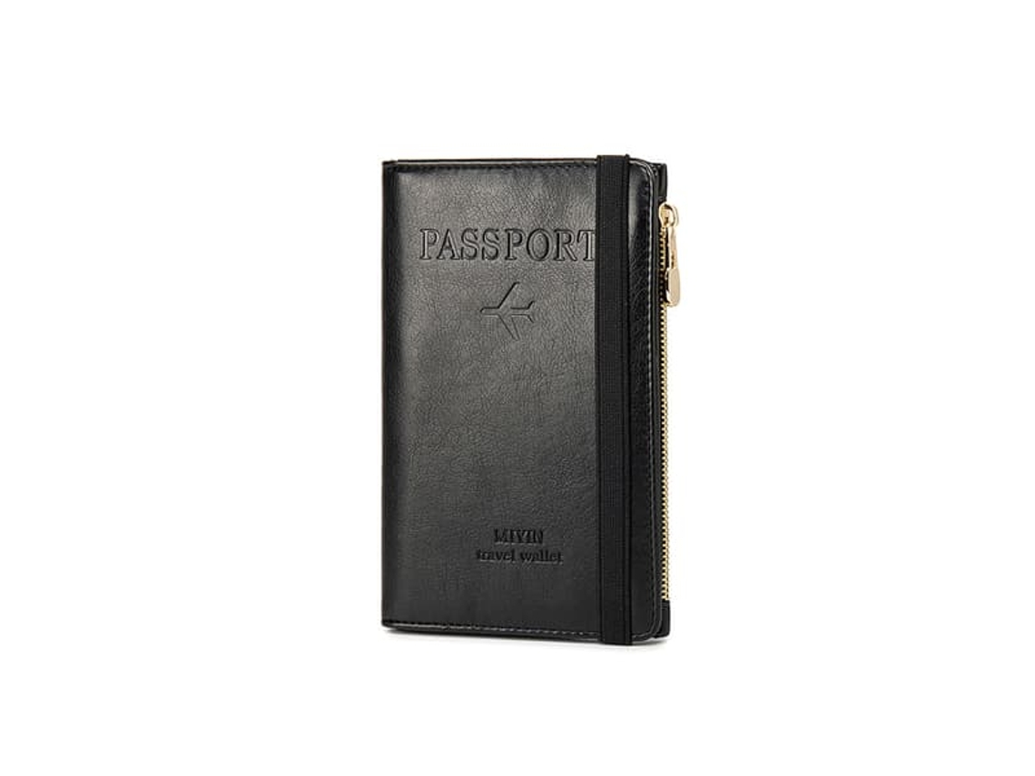 Porta-passaporte Fino Com Bloqueio Rfid, Carteira De Viagem Com Vários Compartimentos