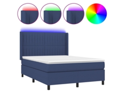 Box Spring Bed, Box Spring Beds Vidaxl Azul Tecido (140 X 200 Cm)