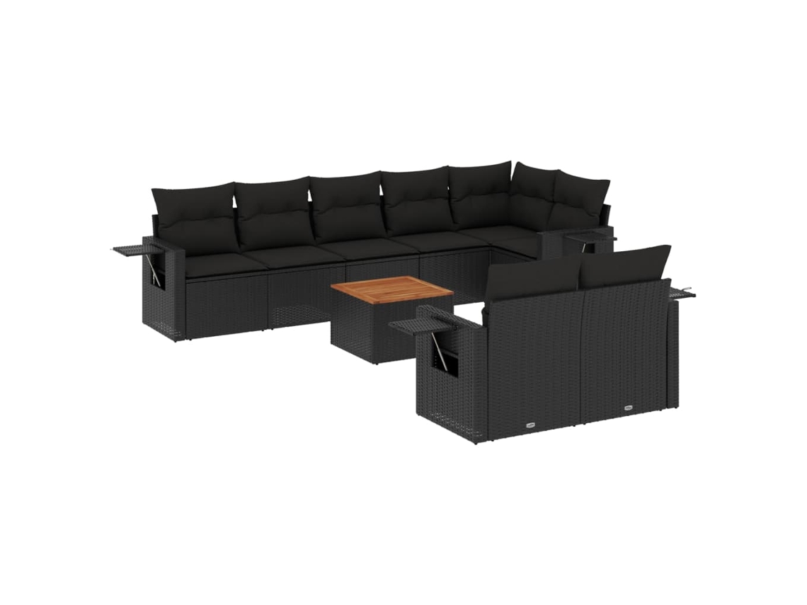 Garden Sofa Set, Garden Sofa Sets Vidaxl Preto Rattan / Vime (n/a)