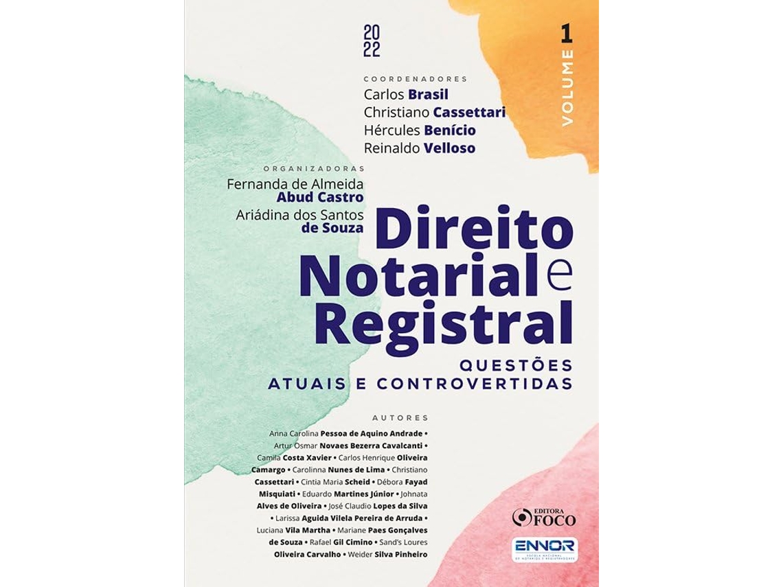 Livro Direito Notárial E Registral Vol 1 1Aed 2022 de Souza e Ariádina Dos Santos De (Português)
