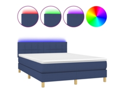 Box Spring Bed, Box Spring Beds Vidaxl Azul Tecido (140 X 190 Cm)