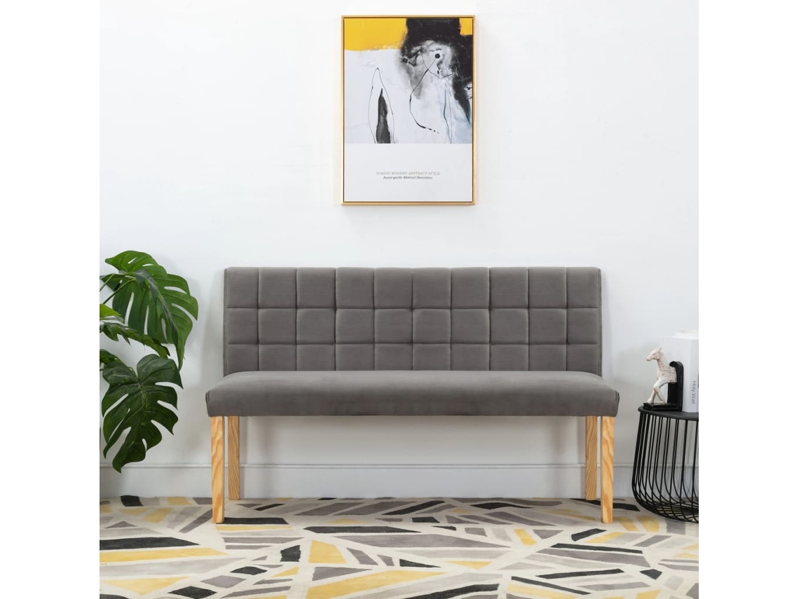 Vidaxl Banco 140 Cm Veludo Cinzento