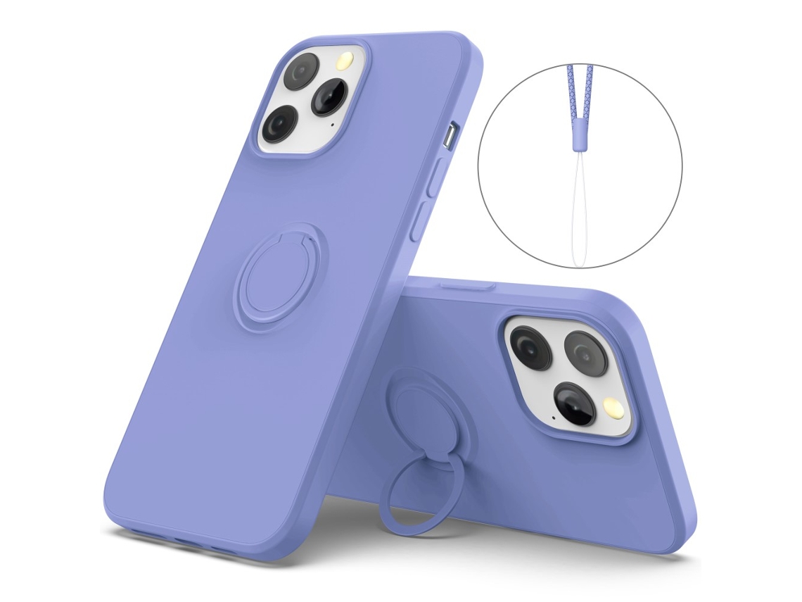 Correia Casa Para Iphone 14 Pro Max Silicone Roxo