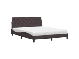 Cama VIDAXL Marrom Tecido (160x200 cm)