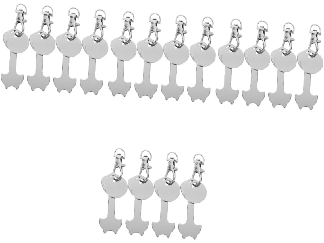 Conjunto De 4 Chaveiros Com Fichas Para Carrinho Compras,removedor Chaves Liga Zinco