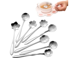 Conjunto de Colheres de Flores 8 Formas Aço Inoxidável Colher de Chá Café Sobremesa Utensílios Criativos Novos