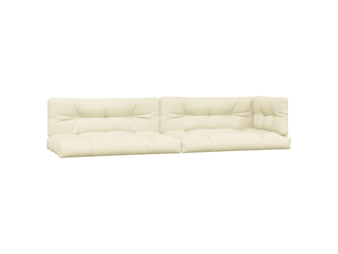 Conjunto 5 Almofadão VIDAXL Creme Tecido