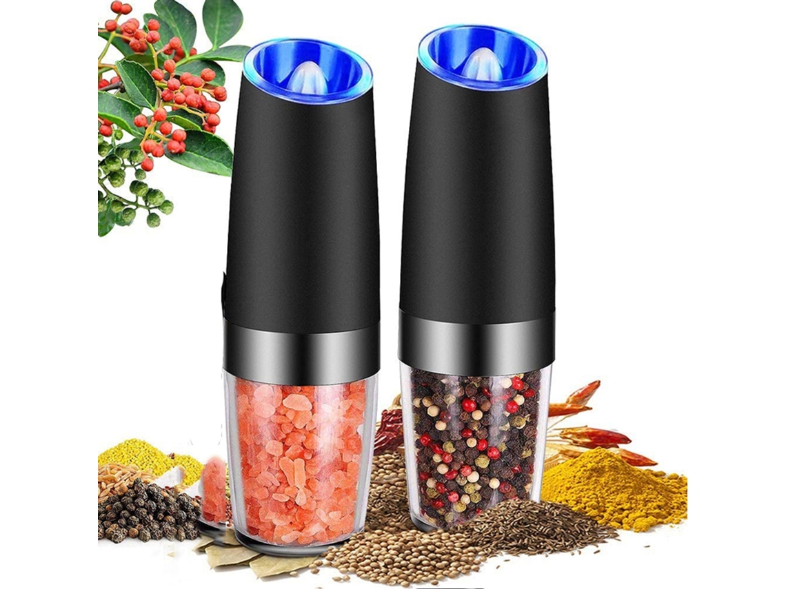 2 Moedores Elétricos De Sal E Pimenta, Moedor De Sal E Especiarias Com Led