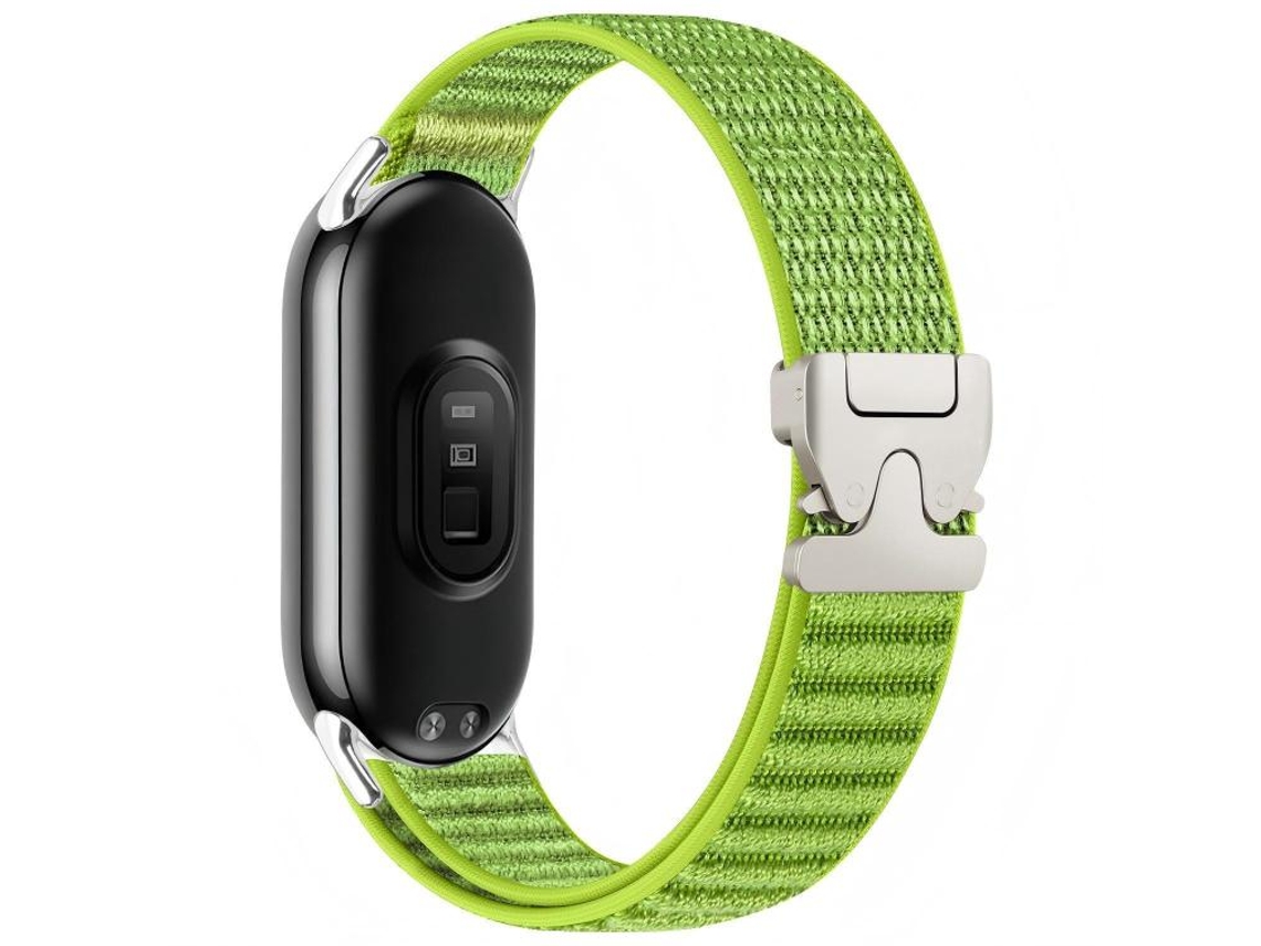 Bracelete para Xiaomi Smart Band 10/9/8 XIAOMOYU em Nylon Trançado com Padrão de Montanha e Fivela de Paraquedas Verde Selvagem