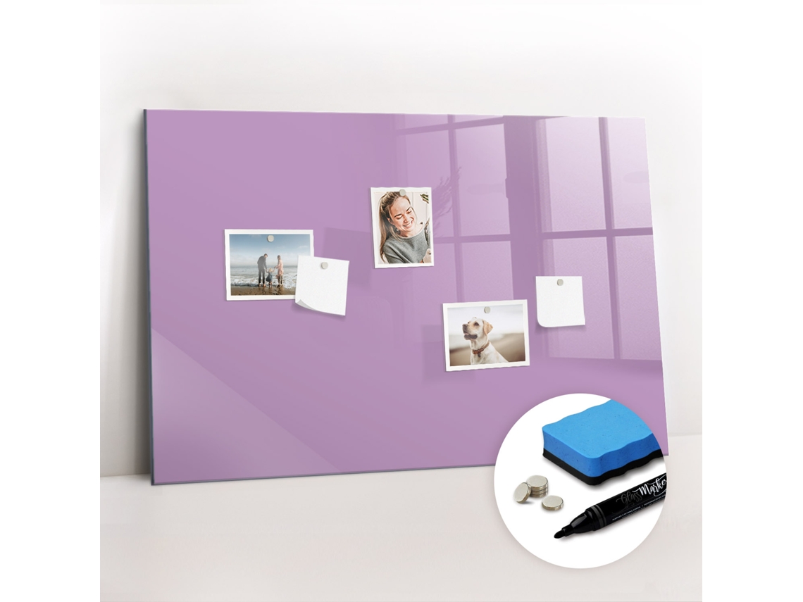 Quadro Magnético Decorativo Cor Lilás Para O Escritório Espelharte (90x60 Cm)