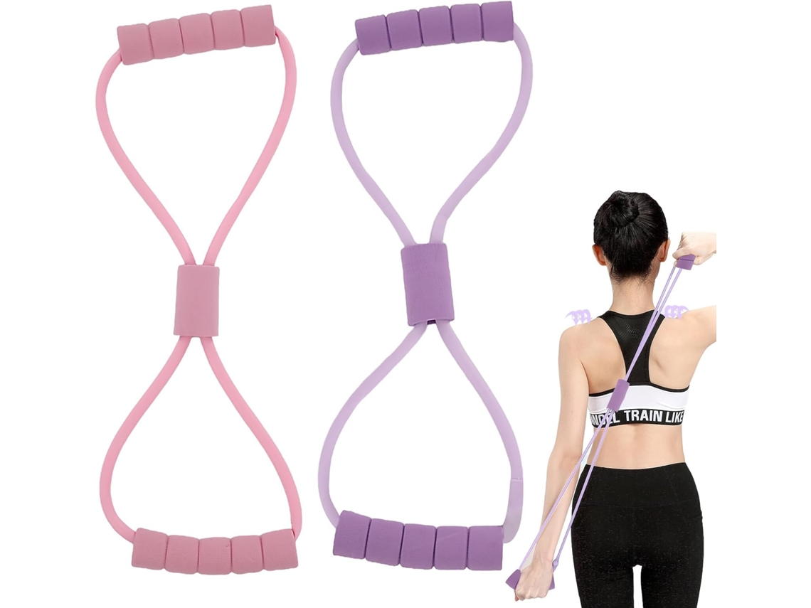 Kit Com 2-faixas Elásticas De Resistência Em Formato 8, Saludea Faixa Elástica Alças, Alça Para Exercícios