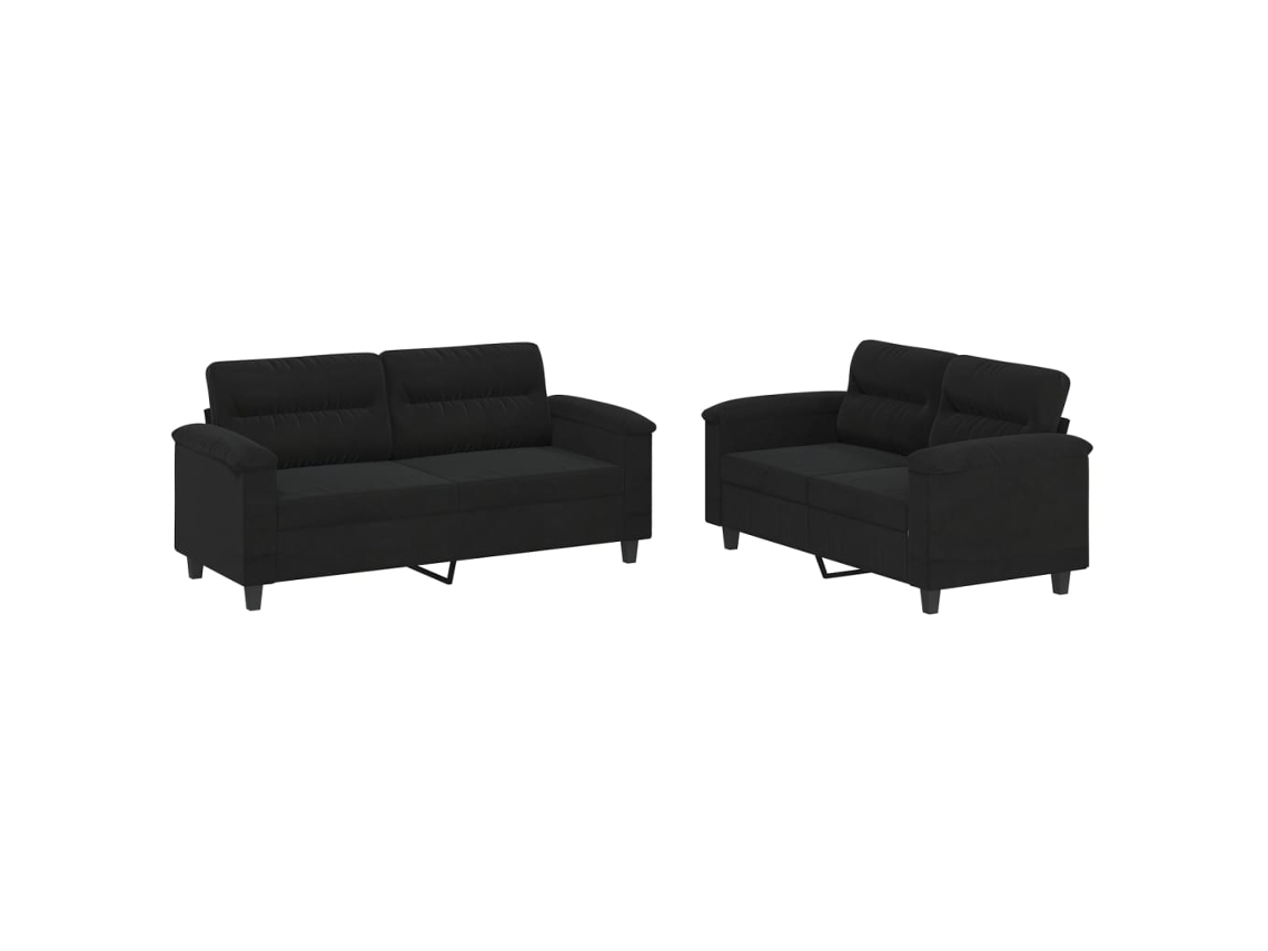 Conjunto de Sofás 2 Pcs com Almofadões Microfibra Creme MAISON EXCLUSIVE