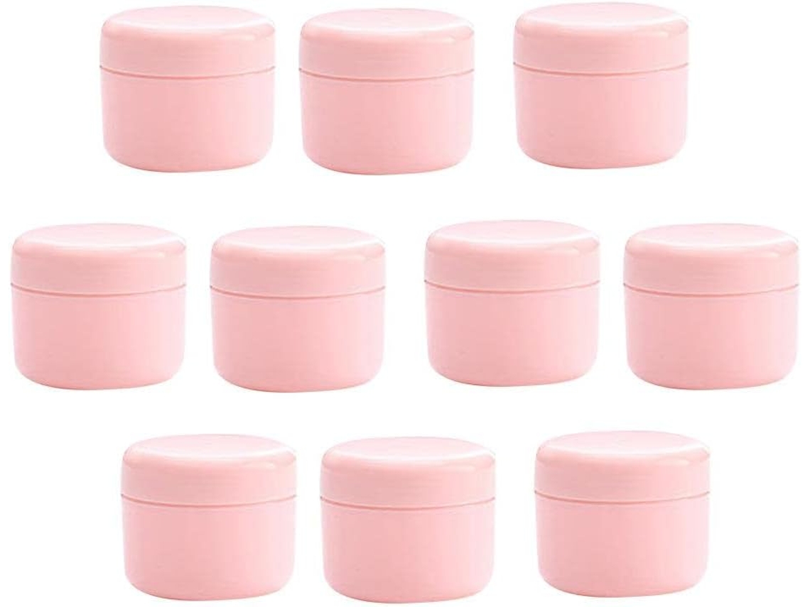 Conjunto De 10 Potes Redondos De Plástico Para Maquiagem, Gel E Batom, Cor
