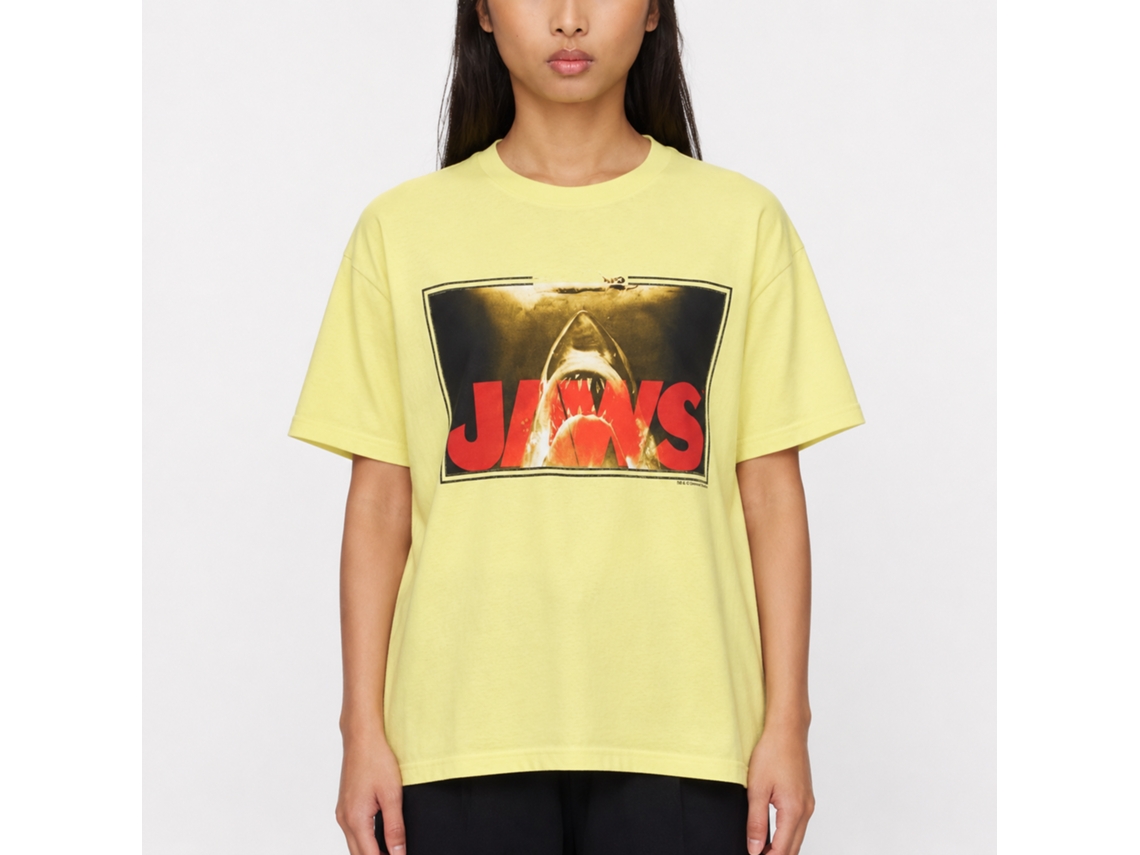 Rockinstone Jaws Movie Swim Lines Heather Yellow Adult T-shirt Size:xxxl
